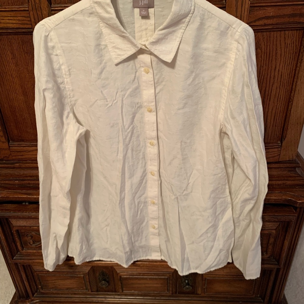 J. Jill Cream Button-Up Blouse